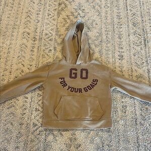 Kids Tan Hoodie - Go For Your Goals